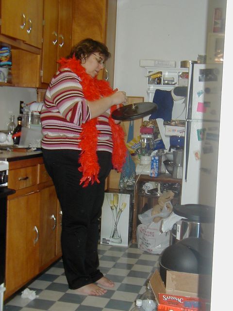 Our hostess Michelle prepares the clock.